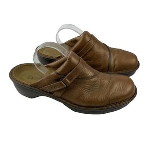 Naot Women's Size 40 (9 US) Brown Leather Slip On Clogs Comfort Shoes